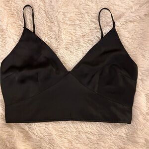 Black Abercrombie Satin Crop Cami